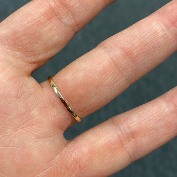 New 14K Yellow Gold Blue CZ Hamsa Ring Band - Picture 6 of 10